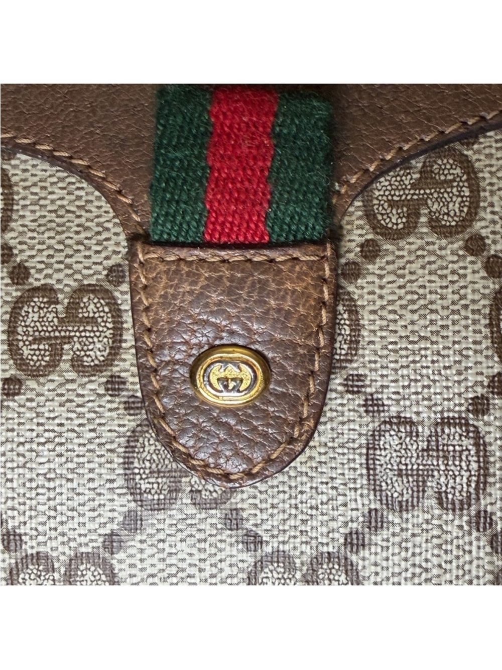 Vintage Gucci Web Crossbody Bag GG Coated Canvas Small with COA - Picture 5 of 15